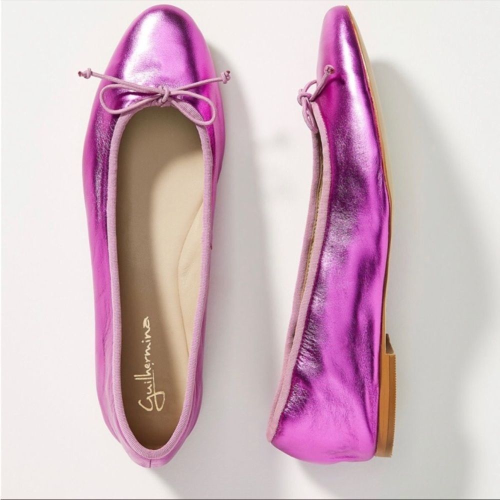 Guilhermina Mirabelle Ballet Flats Metallic Magenta - Size 6